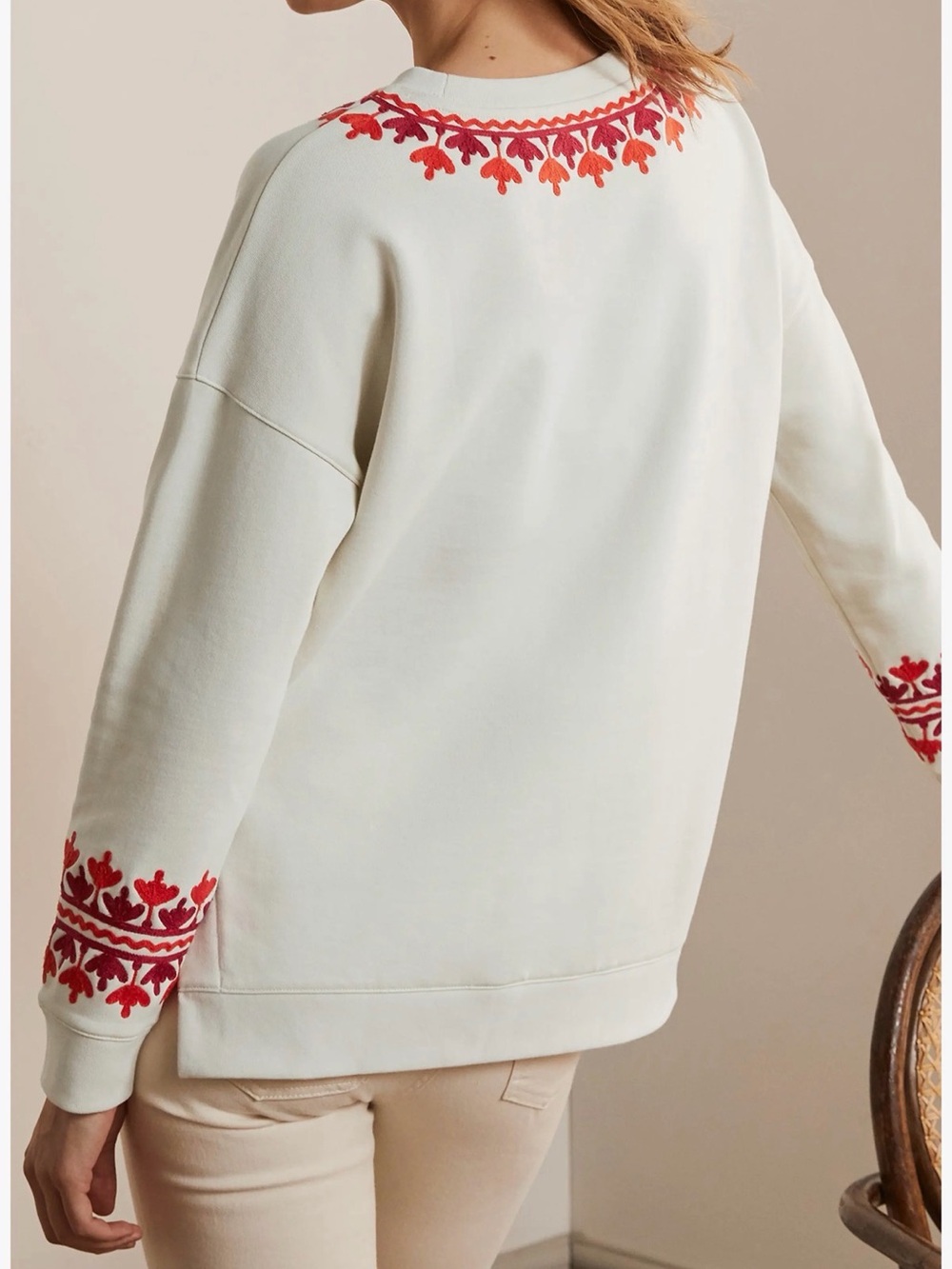 Boden Jasmine Embroidered Sweatshirt - Picture 3 of 9
